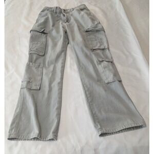 Unbranded Cargo Pants Womens XS Grey Good Relaxed Fit Multi Pocket Cotton
